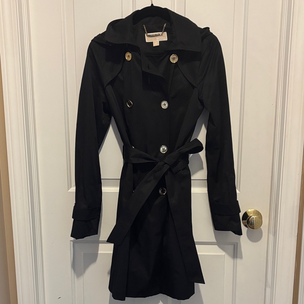 MICHAEL Michael Kors Classic Black Trench Coat